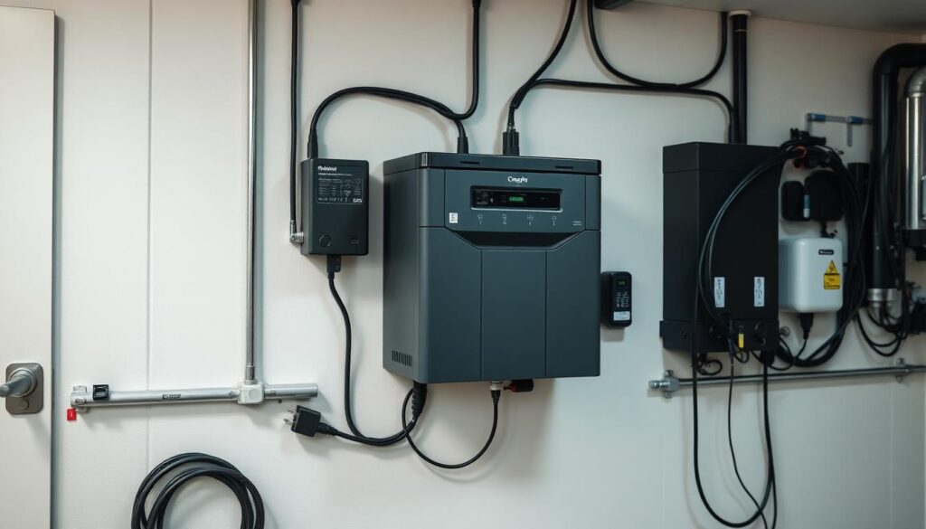 Batteriespeicher in einem trockenen Technikraum montiert